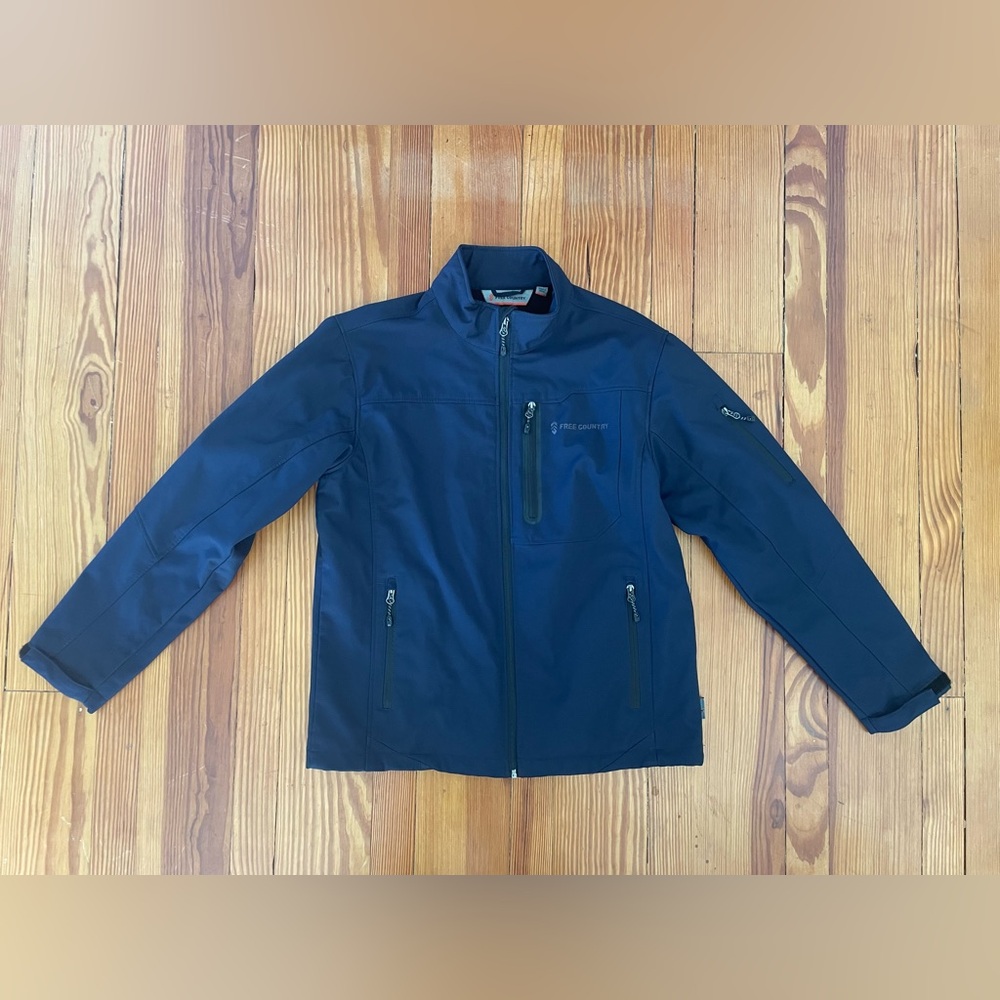 Free Country, Men’s Wind & Water Resistant Soft Shell Jacket, Navy, Medium